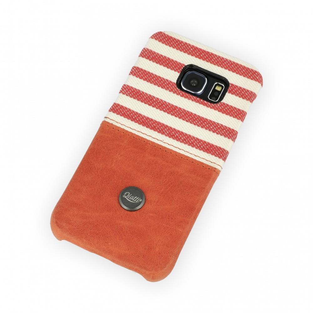 QIOTTI Custodia cover a libro per Samsung Galaxy S6 Qiotti QSnap Denim red line